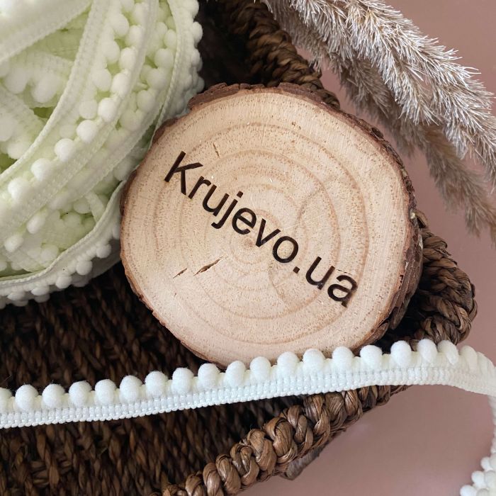 Помпоны "Кружочки тесьма" 1,5 см (дк0009) світ лайм