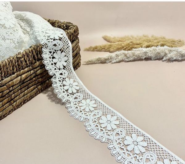 Кружево  "Хлопковое макраме Цветы" 6,5 см (кр0200)