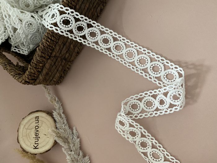 Кружево макраме "Волнистые кольца" 4,5см (Кр0290)