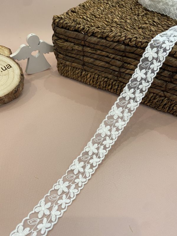 Кружево "Квадратики цветочки" 2,5 см (кр0030)