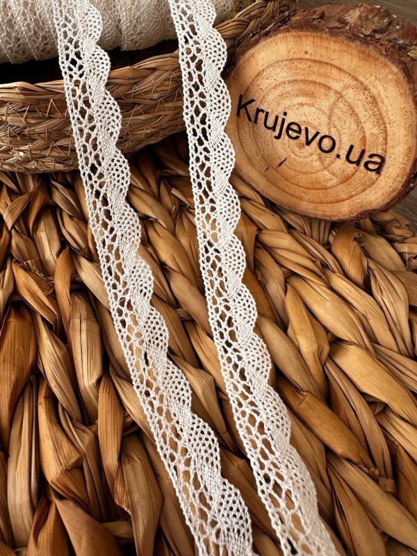 Кружево хлопковое 2 см (кр0166б) теплый белый